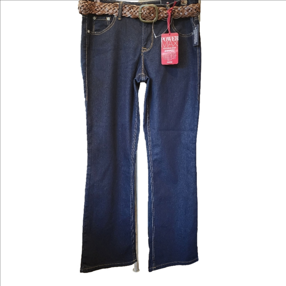 NWT'S St. John's Bay Dark Blue Denim (Just below the waist) Belted